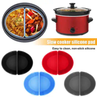 1 Pair Slow Cooker Mats Silicone Non-sticky Slow Cooker Liners Food Grade Heat Resistance Cooker Liners Crockpot Liners