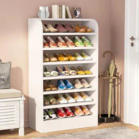 Tribesigns Shoe Rack, 8-Tier Tall Shoe Shelf, Wooden Shoe Storage Cabinet, White