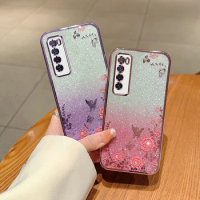 Fashion Flower Luxury Plating Glitter Phone Case For Huawei Nova 3 3i Nova 4 5 6 6SE 7 Nova 8 9 SE 10 Nova 11 TPU Soft Cover