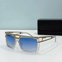ORIGINAL CAZAL MOD8008 Rectangle Gradient Blue Lenses Polarized Men Sunglasses Personality Brand Design Women Couple Eyewear