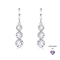 SO SEOUL Athena Triple Solitaire Diamond Simulant Zirconia Hoop Earrings