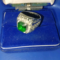 Batu Cincin Jamrud Catam Cutting Alpakah Super Premium Dengan Desain Eksklusif Dan Warna Hijau Menaw
