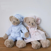 Teddy Bear Stuffed Animal in Pajamas Kids Playmate doll Handmade Classic Bear Lover Plush Toy