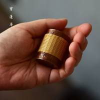 手工編織竹絲扣銅蓋置 實心銅托 壺蓋架壺蓋托蓋座銅鎮紙茶道配件