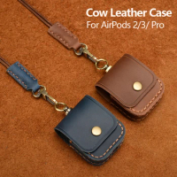 Genuine Leather for AirPods Pro Case Luxury Real Skin for Apple AirPods 3 Cover Bluetooth Earphone Accessory Handmade
