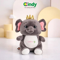 Cindy Boneka Gajah Plush Toys Mahkota - Boneka Anak Lucu Lembut Hadiah Ulang Tahun