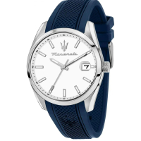 【MASERATI 瑪莎拉蒂】愛時 Attrazione 純白錶盤網格錶帶日期顯示矽膠腕錶 R8851151007(三針日期視窗顯示)