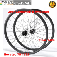 29er MTB Wheels Carbon Cycling Supplies Clincher Tubeless Novatec 791 792 Thru Axle / Quick Release / Boost MTB Wheelset 29