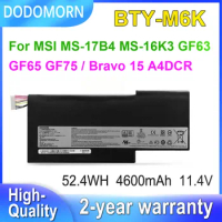 DODOMORN BTY-M6K For MSI GF63 GF65 GF75 Thin 8RC 8RD 9SC MS-17B4 MS-16K3 Bravo 15 17 Series Laptop Battery 11.4V 52.4Wh 4600mAh