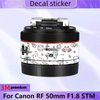 For Canon RF 50mm F1.8 STM Lens Sticker Protective Skin Decal Vinyl Wrap Film Anti-Scratch Protector Coat F1.8/50 STM RF50mm