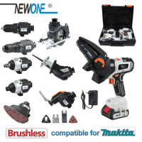 Compatible MAKITA 18V Brushless Chainsaw &amp; Drill Screwdriver Reciprocating/Jig/Circular Saw Oscillating tool Sander Combo kit