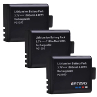 Batmax 3pc 1180mAh PG1050 Rechargable Battery for Sports Action Camera SJCAM SJ4000,SJ5000, EKEN H9 H9R H3 H3R H8PRO H8R