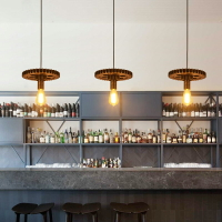 美式復古單頭小吊燈創意個性北歐loft工業風齒輪咖啡廳餐廳吧臺燈
