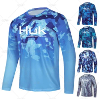 HUK Fishing Shirt Outdoor Summer Fishing Clothes Performance Long Sleeve Fishing Suit Anti-UV Wear UPF 50 Ropa Pesca Daiwa