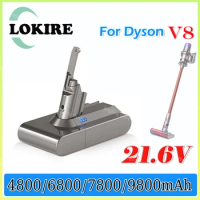 For Dyson V8 battery 4800/6800/7800/9800Ah 21.6V For Dyson V8 Battery Li-ion Vacuum Cleaner Rechargeable Battery