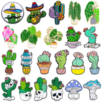 XEDZ Cartoon Plant Enamel Brooch Cute Cactus Tropical Plants Pot Metal Badge Punk Pins Jewelry Accessories Gifts For Friends