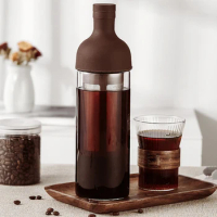 1000Ml Cold Brew Iced Coffee Espresso Maker Coffee Pot Silicone Coffee Kettle Espresso Ice Drip Maker Glass Pots Pink/brown