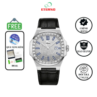 NO-1001 [ETERNO x Hùng Luxury] Đồng hồ Nam ETERNO E25-0084 Dây Da Thiết Kế Đính Đá
