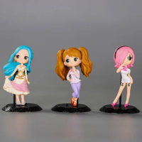 Kawaii Anime One Piece Charlotte Pudding Vinsmoke Reiju Nefeltari Vivi PVC Action Figure Collectible Model Kids Toys Doll Gifts