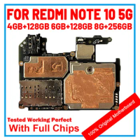 64GB Original Unlocked Motherboard For Xiaomi Redmi Note 10 5G Note10 Mainboard With Full Chips Logic Board