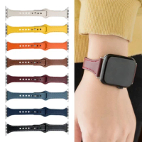 Leather strap For Apple watch band 44mm 45mm 41mm 40mm 42mm 38mm Accessorie wristband correa bracelet iWatch series 3 4 5 6 SE 7