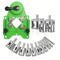 Diamond Hole Saw Set, 11 Pieces, with Suction Cup Guide Rail, 4 mm Up to 83 mm Suitable for ceramics
