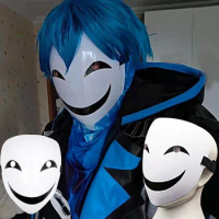 Halloween Cosplay Kagetane Hiruko Burakku Buretto Mask Full Face Anime Black Bullet Smile Mask Facepiece Headgear Masks Gift