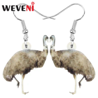 WEVENI Acrylic Australia Emu Bird Earrings Animal Drop Dangle Jewelry For Women Girls Teens Kids Charm Hot Sale Gift Accessories