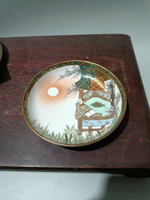 日本回流瓷器古董明治時期九谷細路盤，人物賞月盤。畫工一流，全1252