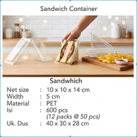 Mika Sandwich Segitiga Plastik / Mika Sando Fruit Salad - Full Bening isi 50 pcs