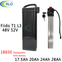 Fiido-T1 Cargo L3 Electric Bike Replacement Battery 48V 52V 17.5Ah 20Ah 24.5Ah 28Ah More Powerful Batteries for 900W-1500W Motor