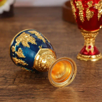 【Dkon】 New European Style Wine Glasses Spirits Cup Mini 30ml Vodka Goblet Retro Alloy Drinkware Tabl