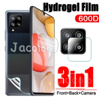 3 IN 1 Water Gel Film For Samsung Galaxy A52 A52S A42 A32 A22 4G/5G Screen Gel Protector+Back Cover Hydrogel Film+Camera Glass