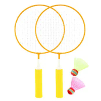 Kids Badminton Set Children's Badminton Racket Alloy Frame 2 Nylon Shuttlecocks Entertainment Racquet Sports Toys For Indoor