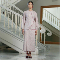 HijabChic Ranum Pink Top - Baju Katun Lembut Motif Bunga Bordir Elegan