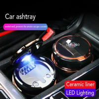 Ashtray Ceramic Smokeless Gol Cup Holder Car With Led Light For Seat Ibiza 6J Leon Mk2 Fr 6L Lion Mk3 5F St Altea Ateca Mk1 202