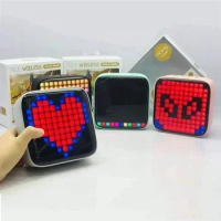 Square led creative wireless subwoofer bluetooth speaker lamp new gift Bluetooth mini pixel sound tweeter speaker lovely color