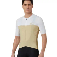 La Passione Men's Cycling Short Sleeve Yellow White Pro Jersey Bicycle Trainning Clothinng Ciclismo Maillot Mtb Road Bike Shirts