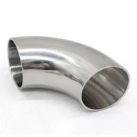 S304 SS316L Stainless Steel Elbow Sanitary Welding 90 Degree Pipe Fittings OD19-102mm Self-made Polished Food Grade