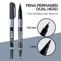Alat Tulis Deli Pena Permanen Dual Head Tip Marker Pens Waterp