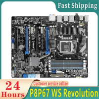 Asus P8P67 WS Revolution DDR3 LGA 1155, suitable for i3 I5 I7 CPU USB3.0 32GB desktop board 100% testing