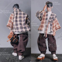 1/6 1/5 Scale Male Soldier Fashion Japanese Lattice Daopao Samurai Pants Vest Clothes Set for 12" Action Figure bjd ob24