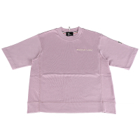 MONCLER Grenoble立體黑字LOGO純棉休閒圓領短袖T恤(女款/粉紅紫)