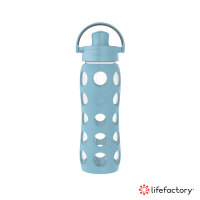 lifefactory掀蓋玻璃水瓶650ml(AFCN-650-DNLB)單寧藍色