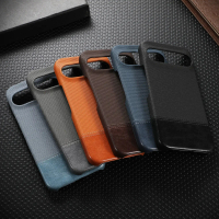 เคสโทรศัพท์หนังธรรมดา, ดีไซน์เย็บปะติดปะต่อกัน, กันลื่น, เข้ากันได้กับ Google Pixel 9 Pro XL และ Goo