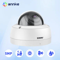 ANNKE C500 Dome 5MP Ip Camera Outdoor IK10 Vandal-Proof POE Security Camera With Audio Recording POE Surveillance Camera