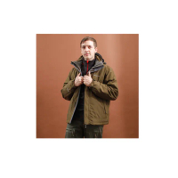 【西班牙-戶外趣】歐洲極地禦寒原裝男GORETEX二合一 兩件式內刷毛高防水防風外套(GTX-001M 褐綠)