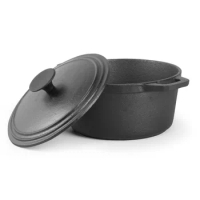 3.4 Quart Cast Iron Dutch Oven with Dome Lid and Handles， Dutch Oven Cast Iron