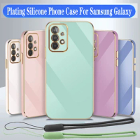 Luxury Plating Silicone Phone Case For Samsung Galaxy A12 A13 A14 A20S A21S A22 A23 A24 A25 4G 5G Electroplated Shockproof Cover