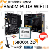 Asus TUF GAMING B550M-PLUS WIFI II AM4 Motherboard AMD B550 Gaming Mainboard AM4 DDR4 PCle4.0 128GB Socket AM4 R7 5800X3D New